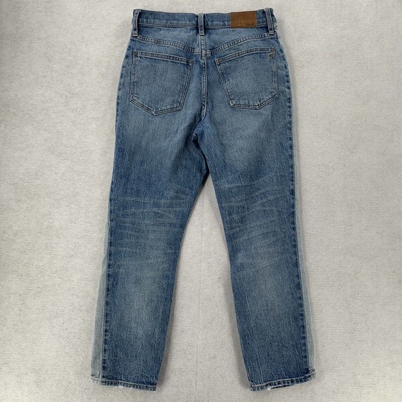 Madewell High Rise Slim‎ Crop Boy Jeans Medium Wash Denim 2 Tone Womens 26 - Picture 2 of 10
